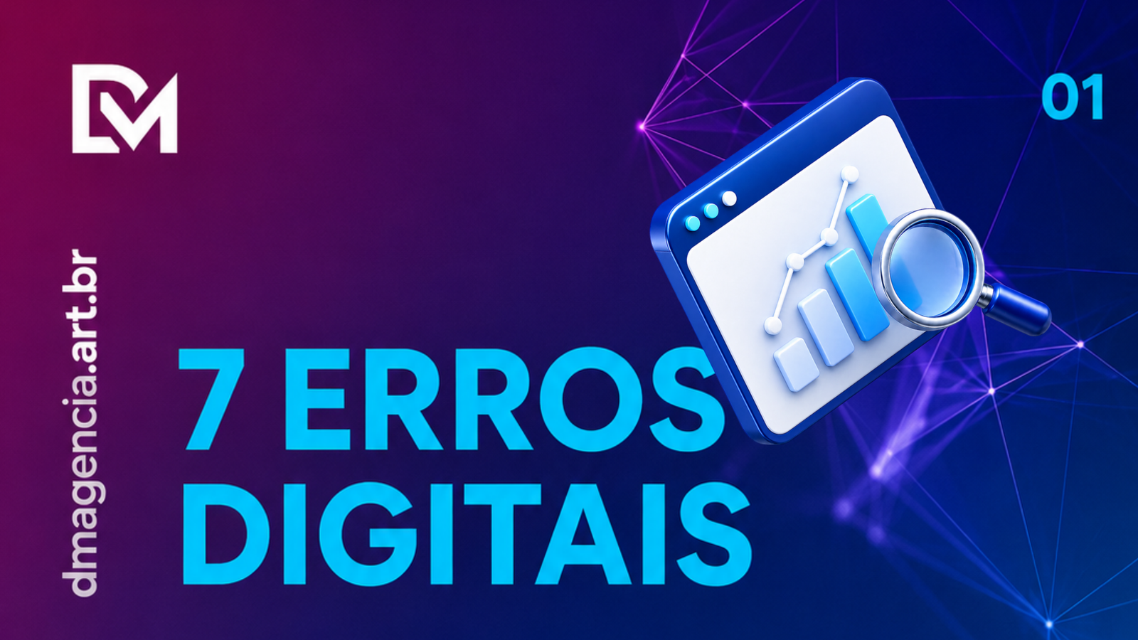 Carrossel da DM Agência sobre 7 erros digitais que fazem empresas locais sumirem das buscas